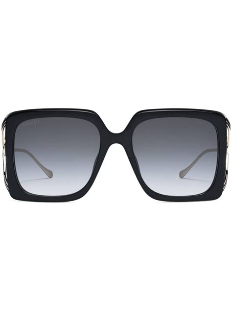 gucci mens rectangle half frame wide arm sunglasses|Gucci oversized round sunglasses.